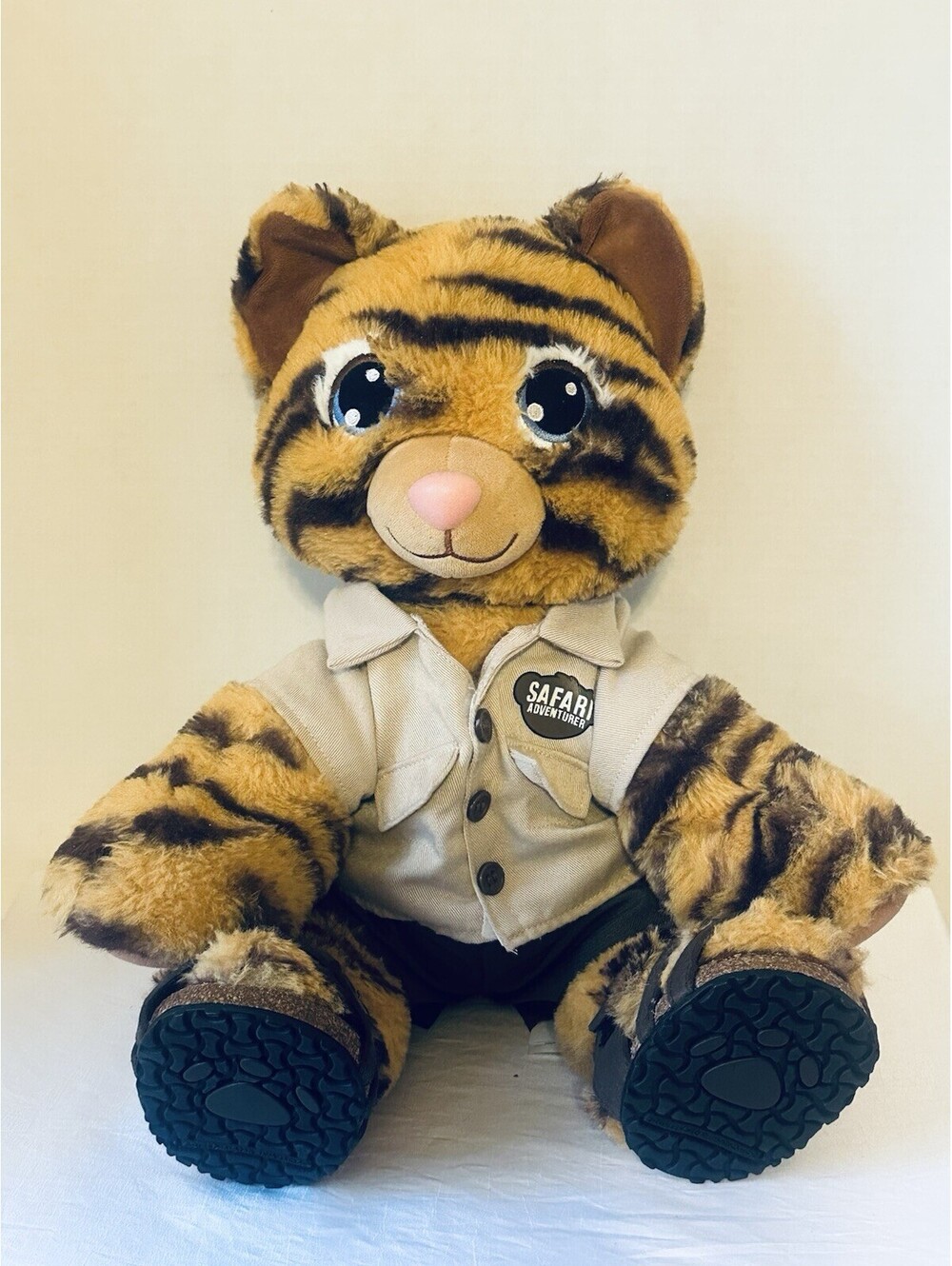 Build A Bear Striped Tiger Cub Wild Cat Plush 16” Safari Uniform HTF Retired